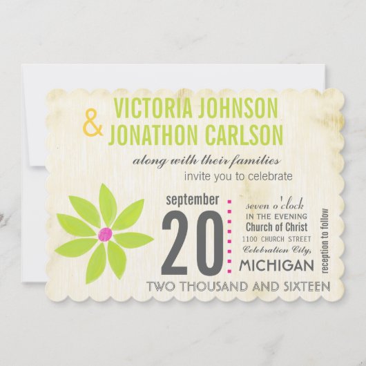 Photo Lime Stylisé Daisy Wedding Invitations (Devant)