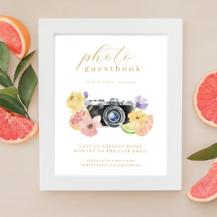 Photo Livre d'or Citrus Mariage Aquarelle Caméra