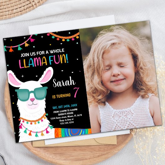 Photo Llama Fun Llama Invitations Anniversaire