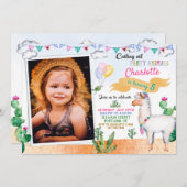 Photo Llama invitation anniversaire Alpaca invitat (Devant / Derrière)