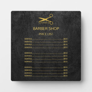 Photo Logo du magasin de barbier plaque du menu du servi