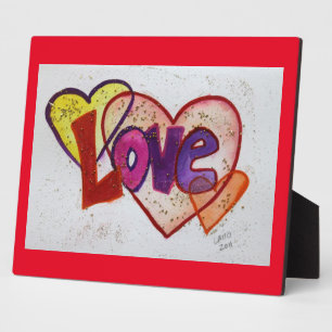 Photo Love Heart Rings Peindre Poème Plaque