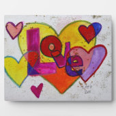 Photo Love Patchwork Coeurs Peindre Poème Plaque (Devant)