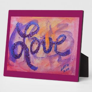 Photo Love Sunset Twilight Peinture Poème Plaque