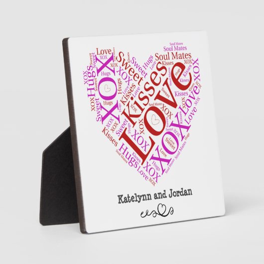 Photo Love Words Heart Plaque (Recto)