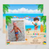 Photo Luau invitation anniversaire de naissance Lu (Devant / Derrière)
