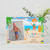 Photo Luau invitation anniversaire Summer beach pa (Debout devant)