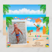Photo Luau invitation anniversaire Summer beach pa (Devant / Derrière)