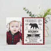Photo Lumberjack 1er Anniversaire Invitation (Debout devant)