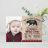 Photo Lumberjack Wood 1er Birthday Invitation (Debout devant)
