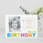 Photo lumineuse et colorée Invitation d'anniversai (Debout devant)
