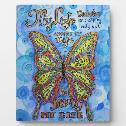 Photo Ma vie Diabète Inspiration Poème Plaque (Devant)