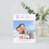 Photo Magenta Rose Carte de remerciements romantiq (Debout devant)