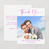 Photo Magenta Rose Carte de remerciements romantiq (Devant / Derrière)