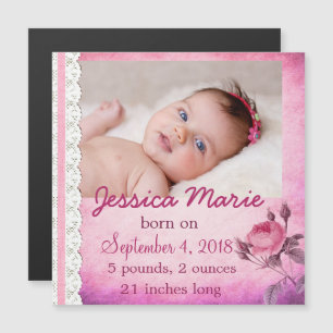 Photo Magnet Baby Faire-part de naissance Baby Gir