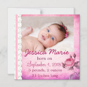 Photo Magnet Baby Faire-part de naissance Baby Gir (Recto)