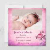 Photo Magnet Baby Faire-part de naissance Baby Gir (Recto)