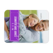 Photo Magnet Réservez la date violet (Horizontal)
