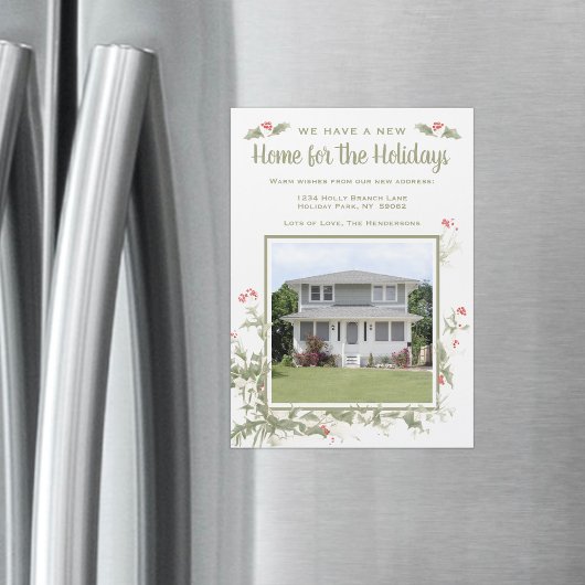 Photo magnétique Noël Nouvelle adresse Faire-part