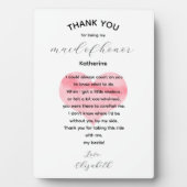 Photo Maid of Honor Thank You Plaque Poem (Devant)