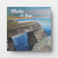 Malte et Gozo Souvenir Tabletop Plaque avec de l'E
