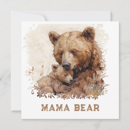 *~* Photo MAMA BEAR Ap72 Cub Carte de fête des mèr (Devant)