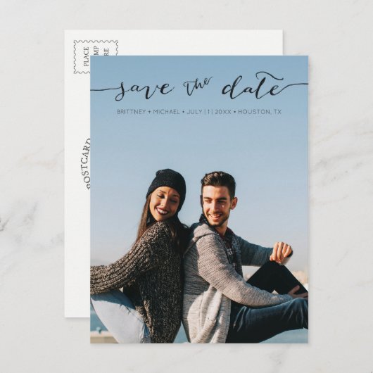 Photo manuscrite Enregistrer la date | Carte posta (Devant / Derrière)