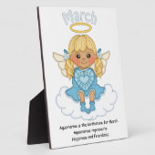 Photo March Birthstone Angel Blonde Plaque (Côté)