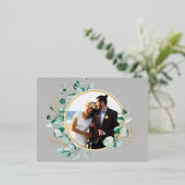 Photo mariage avec cadre vert simple Carte (Debout devant)