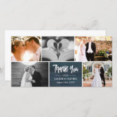 Photo Mariage bleu et blanc Marine Collage Merci (Devant / Derrière)