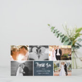 Photo Mariage bleu et blanc Marine Collage Merci (Debout devant)