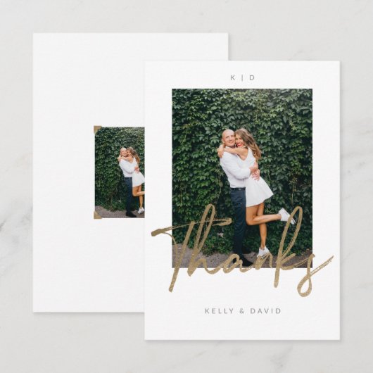 Photo Mariage de script de brosse Merci moderne (Devant / Derrière)