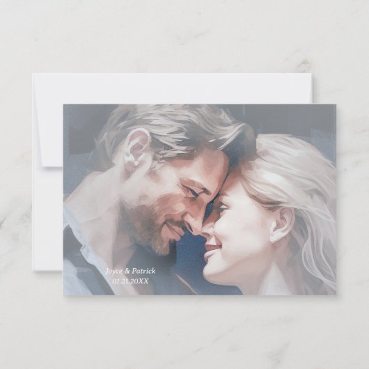 Photo Mariage d'hiver Code QR Carte RSVP (Dos)