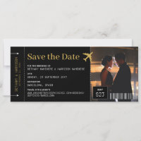 Photo Mariage Enregistrer la date Carte d'embarque