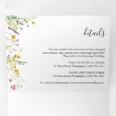 Photo Mariage fleur sauvage Tri-Fold Invitation (Intérieur en premier)