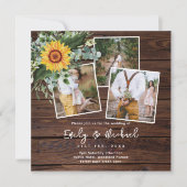 PHOTO MARIAGE INVITATIONS RUSTIQUES CARRÉ DES SOUF (Devant)