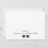 Photo Mariage Merci Cartes Marine Marsala Fleurs (Dos)