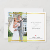 PHOTO MARIAGE MERCI corail moderne or rose (Dos)