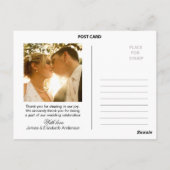 Photo mariage Merci Note | carte postale (Dos)