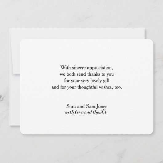 Photo mariage Merci Note, Effet Or Faux (Dos)