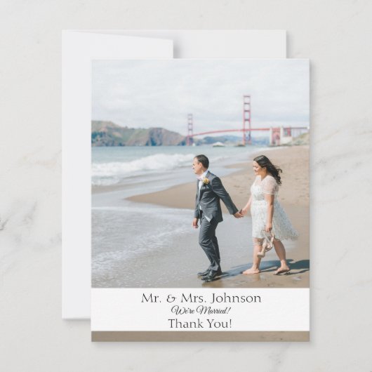 Photo Mariage moderne Carte de remerciements - Bar (Devant)