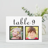 Photo Mariage moderne noir blanc Numéro de table (Debout devant)