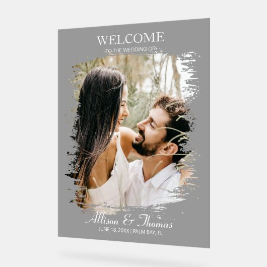 Photo Mariage moderne Splatz Welcome Noir (Angle)