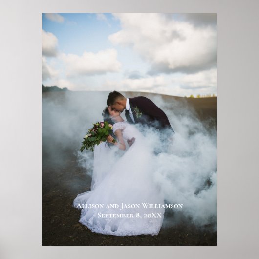 Photo mariage Noms personnalisés et affiche de dat (Devant)