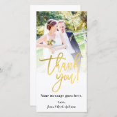 Photo mariage Photo Merci Faux Gold Foil (Devant / Derrière)