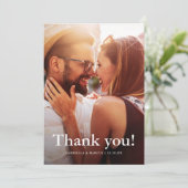 Photo Mariage vert chic avec message de Merci (Debout devant)