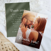 Photo Mariage vert chic avec message de Merci