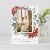 Photo Marié et Joyeux Noël Carte (Debout devant)