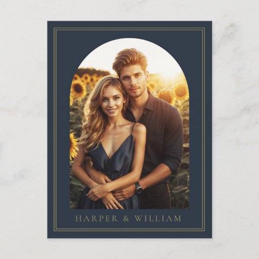 photo marine bleu arche enregistrer la date carte  (Devant)