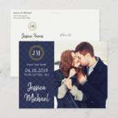 Photo Marine et Gold Enregistrer la date Modèle pe (Devant / Derrière)